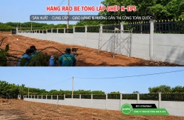 Modun chiều cao hàng rào bê tông lắp ghép thông dụng