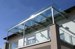 Địa chỉ thi công mái canopy kính cường lực chất lượng 