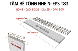 Tấm bê tông nhẹ T83 N-EPS chịu lực tốt, thi công nhanh