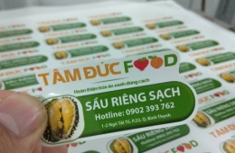 In tem dán sầu riêng số lượng lớn, giao nhanh, giá cạnh tranh
